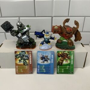 Skylanders Giants Figure Lot Tree Rex Crusher Jet-Vac with Trading Cards‎ Bundle